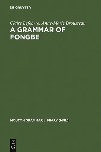 A Grammar of Fongbe cover