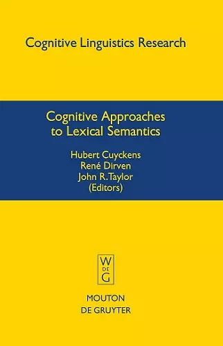 Cognitive Approaches to Lexical Semantics cover