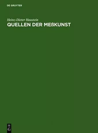 Quellen der Meßkunst cover