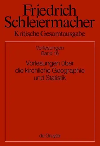 Vorlesungen über die kirchliche Geographie und Statistik cover