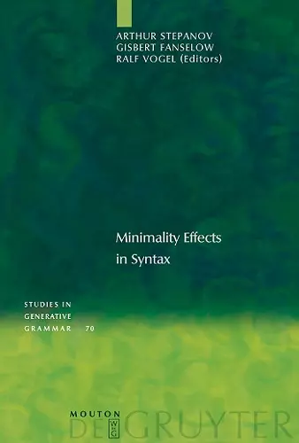 Minimality Effects in Syntax cover