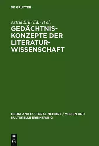 Gedächtniskonzepte der Literaturwissenschaft cover