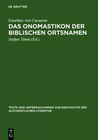 Das Onomastikon der biblischen Ortsnamen cover