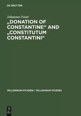 "Donation of Constantine" and "Constitutum Constantini" cover
