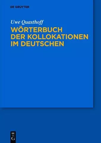 Wörterbuch Der Kollokationen Im Deutschen cover