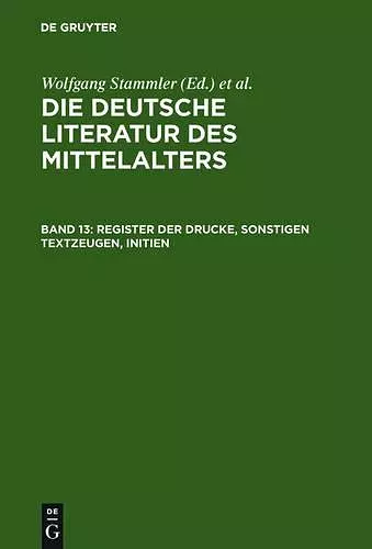 Register der Drucke, Sonstigen Textzeugen, Initien cover