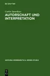 Autorschaft und Interpretation cover