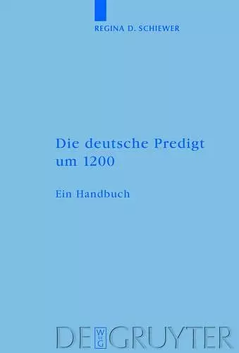 Die deutsche Predigt um 1200 cover