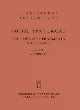 Musaeus. Linus. Epimenides. Papyrus Derveni. Indices cover