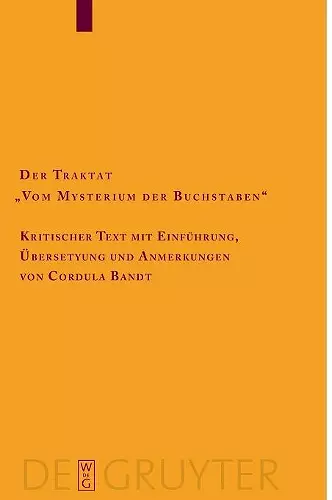 Der Traktat "Vom Mysterium der Buchstaben" cover