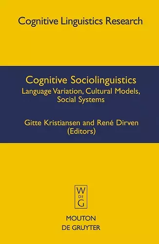 Cognitive Sociolinguistics cover