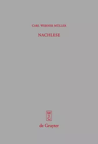 Nachlese cover