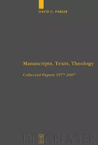 Manuscripts, Texts, Theology cover