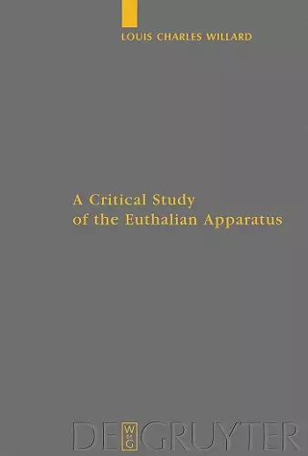 A Critical Study of the Euthalian Apparatus cover