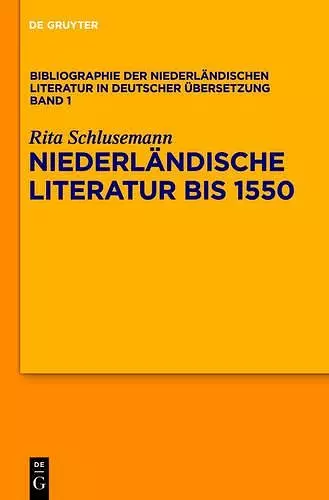 Niederländische Literatur bis 1550 cover