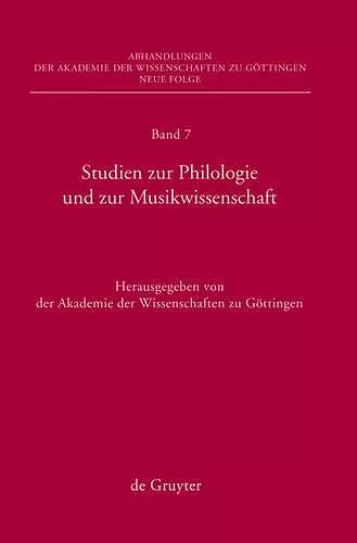 Studien zur Philologie und zur Musikwissenschaft cover