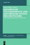 Historische Textgrammatik Und Historische Syntax Des Deutschen cover