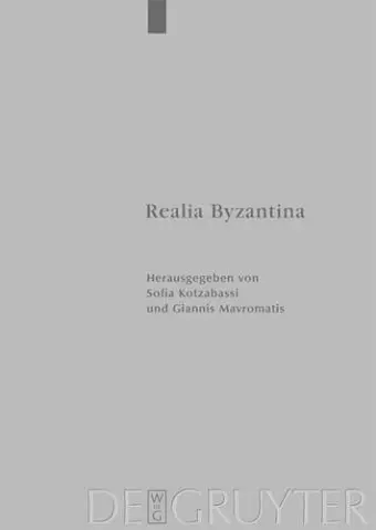 Realia Byzantina cover