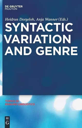 Syntactic Variation and Genre cover