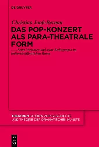 Das Pop-Konzert als para-theatrale Form cover