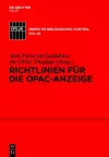Richtlinien für die OPAC-Anzeige cover
