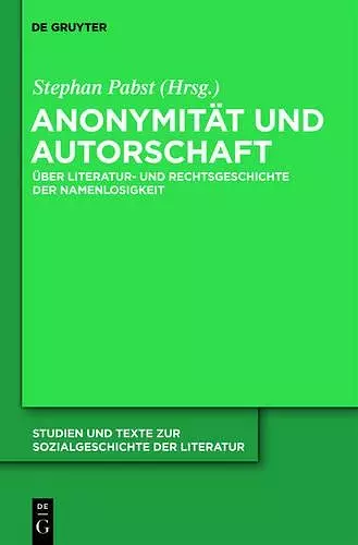 Anonymität und Autorschaft cover