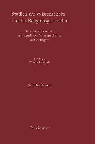 Studien zur Wissenschafts- und zur Religionsgeschichte cover