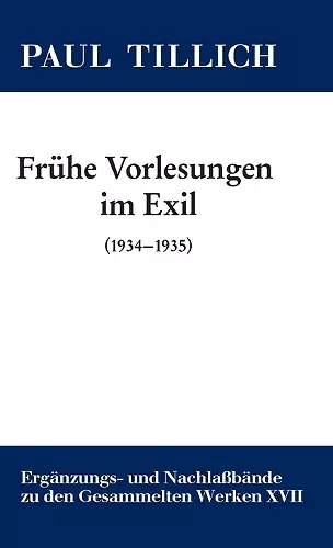 Frühe Vorlesungen im Exil cover