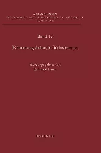 Erinnerungskultur in Südosteuropa cover