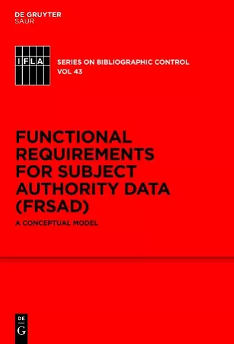 Functional Requirements for Subject Authority Data (FRSAD) cover