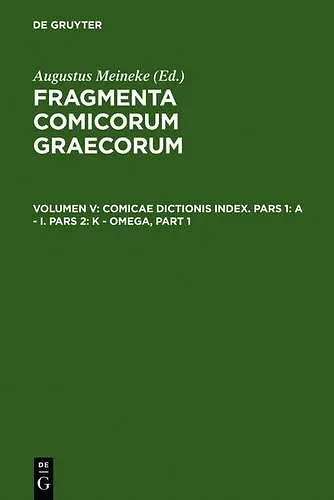 Comicae Dictionis Index cover