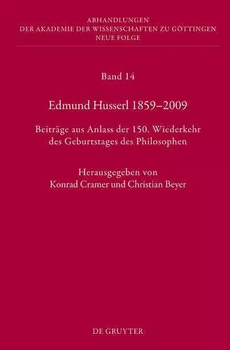 Edmund Husserl 1859–2009 cover