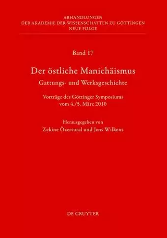 Der östliche Manichäismus - Gattungs- und Werksgeschichte cover