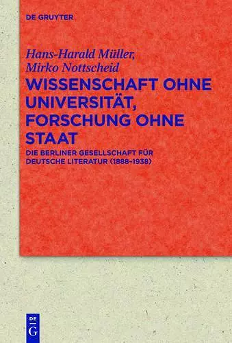 Wissenschaft ohne Universität, Forschung ohne Staat cover