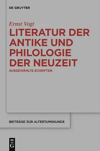 Literatur der Antike und Philologie der Neuzeit cover