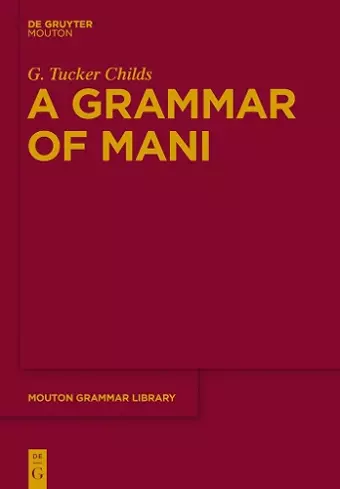 A Grammar of Mani cover