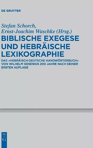 Biblische Exegese Und Hebräische Lexikographie cover