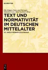 Text und Normativität im deutschen Mittelalter cover