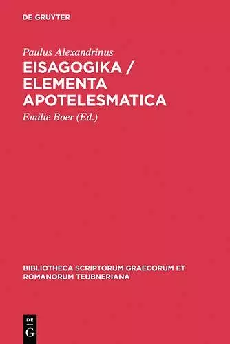 Eisagogika / Elementa apotelesmatica cover