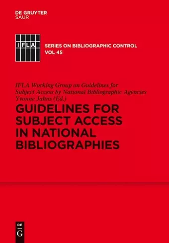 Guidelines for Subject Access in National Bibliographies cover