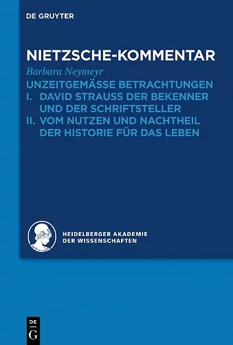 Kommentar zu Nietzsches "Unzeitgemässen Betrachtungen" cover
