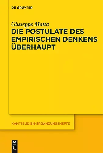 Die Postulate des empirischen Denkens überhaupt cover