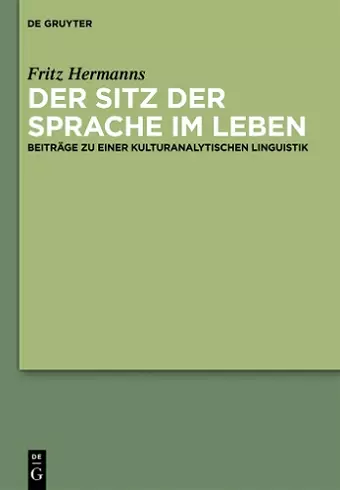 Der Sitz der Sprache im Leben cover
