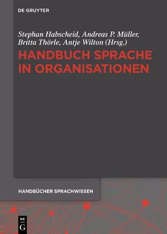 Handbuch Sprache in Organisationen cover