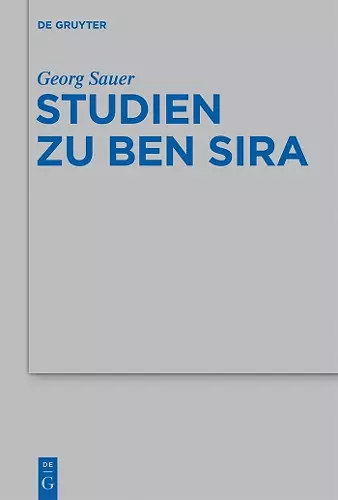 Studien zu Ben Sira cover