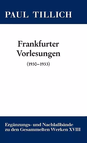 Frankfurter Vorlesungen cover