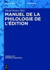 Manuel de la philologie de l'édition cover