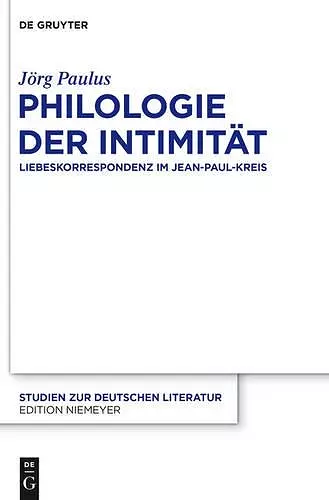 Philologie der Intimität cover