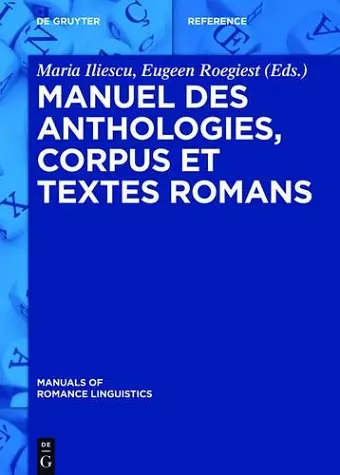 Manuel des anthologies, corpus et textes romans cover