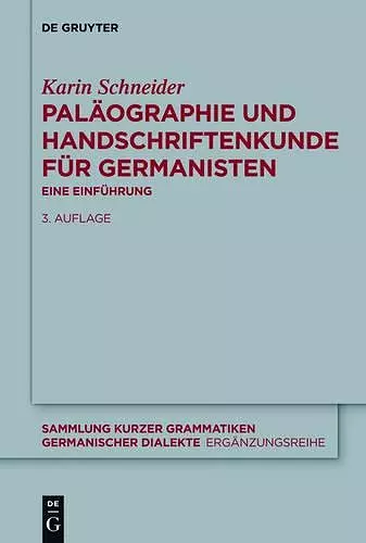 Paläographie und Handschriftenkunde für Germanisten cover